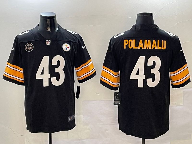 Men Pittsburgh Steelers #43 Polamalu Black Second generation 2024 Nike Limited NFL Jersey style 01042